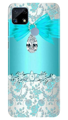 Shinny Blue Background Mobile Back Case for Realme C25S (Design - 32)