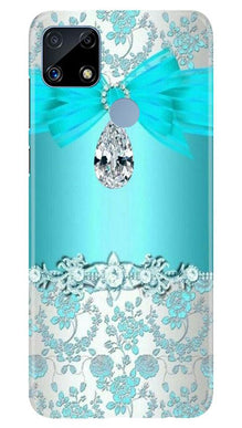Shinny Blue Background Mobile Back Case for Realme C25 (Design - 32)