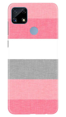 Pink white pattern Mobile Back Case for Realme C25 (Design - 55)
