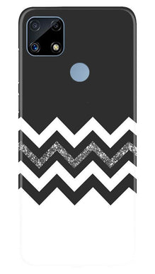 Black white Pattern2Mobile Back Case for Realme C25 (Design - 83)