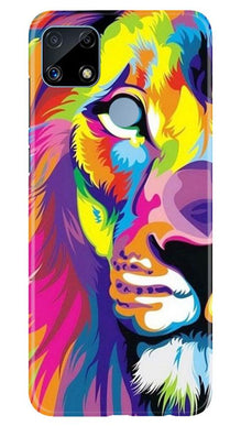 Colorful Lion Mobile Back Case for Realme C25  (Design - 110)