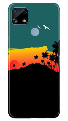 Sky Trees Mobile Back Case for Realme C25 (Design - 191)