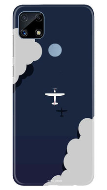Clouds Plane Mobile Back Case for Realme C25S (Design - 196)