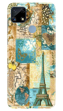 Travel Eiffel Tower Mobile Back Case for Realme C25S (Design - 206)