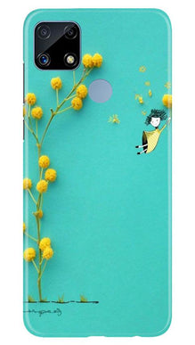 Flowers Girl Mobile Back Case for Realme C25 (Design - 216)