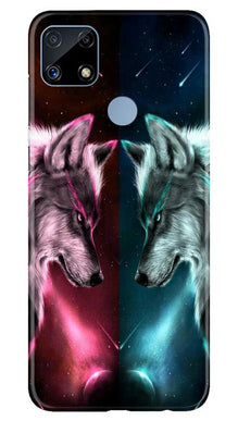 Wolf fight Mobile Back Case for Realme C25 (Design - 221)