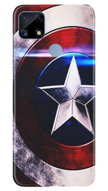 Captain America Shield Mobile Back Case for Realme C25 (Design - 250)