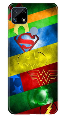 Superheros Logo Mobile Back Case for Realme C25 (Design - 251)