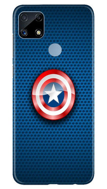 Captain America Shield Mobile Back Case for Realme C25S (Design - 253)
