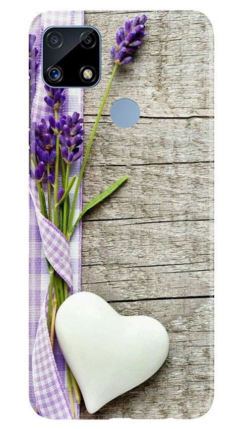 White Heart Case for Realme C25S (Design No. 298)