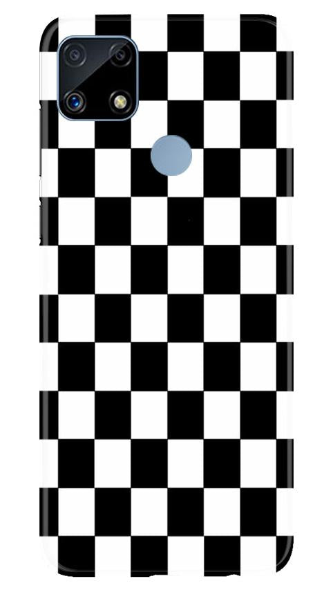 Black White Boxes Mobile Back Case for Realme C25 (Design - 372)