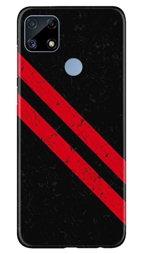Black Red Pattern Mobile Back Case for Realme C25 (Design - 373)