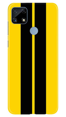 Black Yellow Pattern Mobile Back Case for Realme C25 (Design - 377)