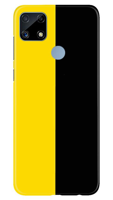 Black Yellow Pattern Mobile Back Case for Realme C25 (Design - 397)