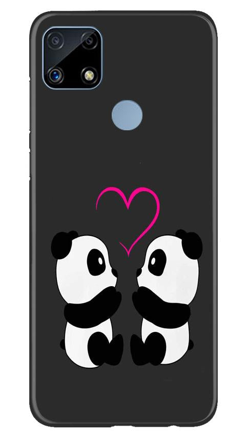 Panda Love Mobile Back Case for Realme C25 (Design - 398)