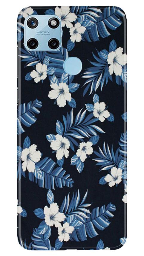 White flowers Blue Background2 Case for Realme C25Y