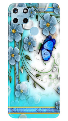 Blue Butterfly Mobile Back Case for Realme C25Y (Design - 21)