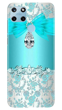 Shinny Blue Background Mobile Back Case for Realme C21Y (Design - 32)