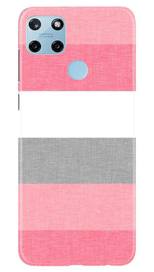 Pink white pattern Mobile Back Case for Realme C21Y (Design - 55)