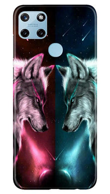 Wolf fight Mobile Back Case for Realme C25Y (Design - 221)