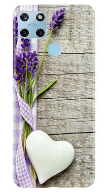 White Heart Mobile Back Case for Realme C25Y (Design - 298)