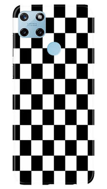 Black White Boxes Mobile Back Case for Realme C25Y (Design - 372)
