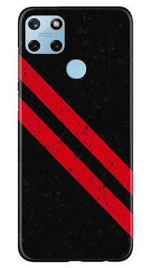Black Red Pattern Mobile Back Case for Realme C25Y (Design - 373)