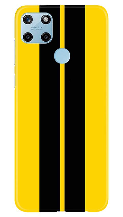 Black Yellow Pattern Mobile Back Case for Realme C25Y (Design - 377)