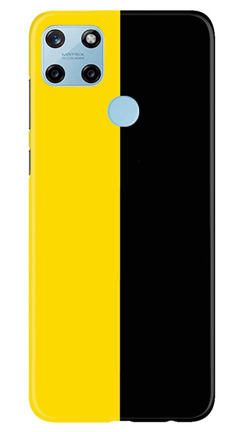Black Yellow Pattern Mobile Back Case for Realme C21Y (Design - 397)