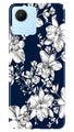 White flowers Blue Background Case for Realme C30