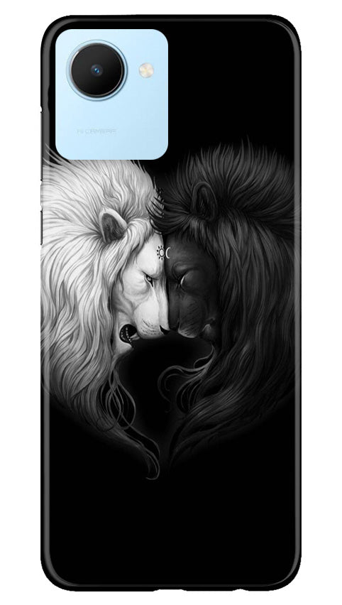 Dark White Lion Case for Realme C30  (Design - 140)