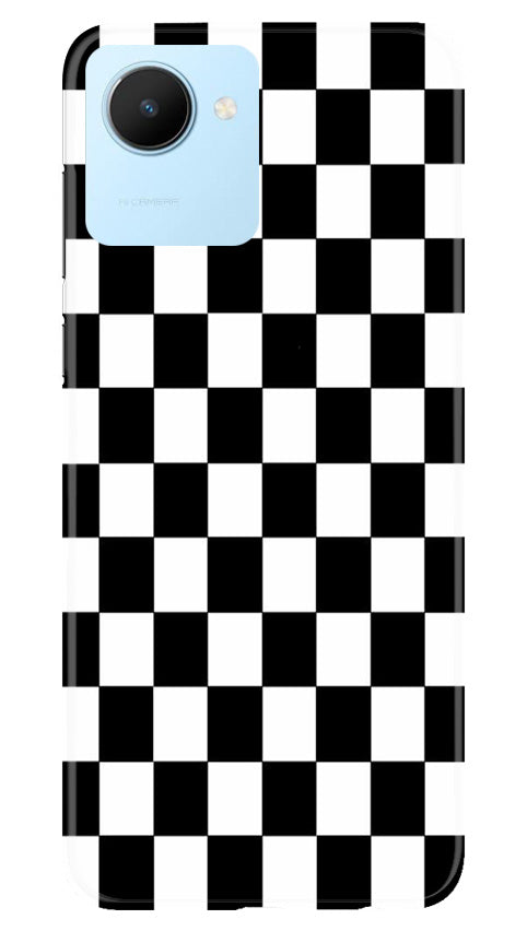 Black White Boxes Mobile Back Case for Realme C30 (Design - 331)