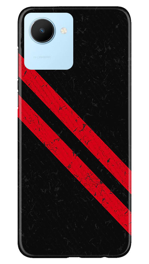 Black Red Pattern Mobile Back Case for Realme C30 (Design - 332)