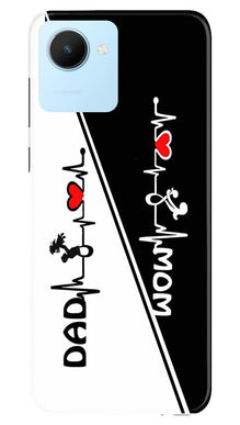 Love Mom Dad Mobile Back Case for Realme C30 (Design - 344)