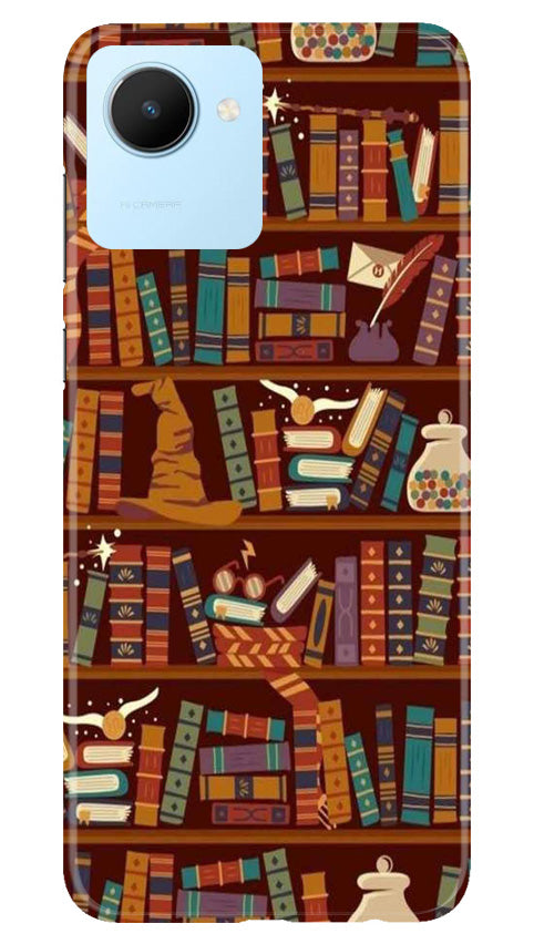 Book Shelf Mobile Back Case for Realme C30 (Design - 348)