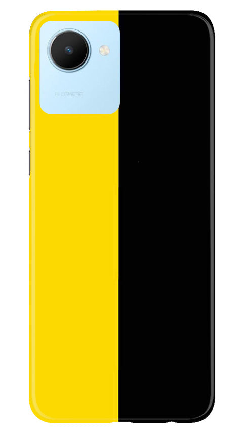 Black Yellow Pattern Mobile Back Case for Realme C30 (Design - 354)