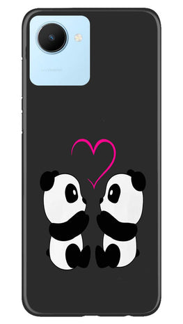 Panda Love Mobile Back Case for Realme C30 (Design - 355)