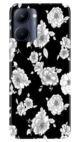 White flowers Black Background Case for Realme C33