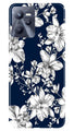 White flowers Blue Background Case for Realme C35