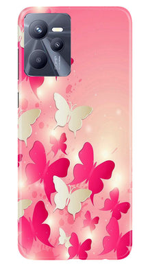 White Pick Butterflies Mobile Back Case for Realme C35 (Design - 28)