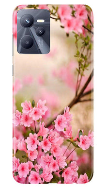 Pink flowers Mobile Back Case for Realme C35 (Design - 69)