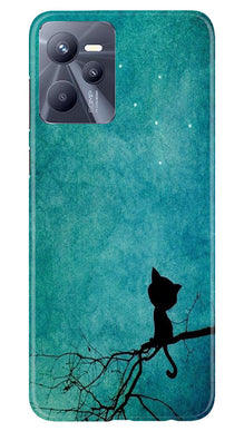 Moon cat Mobile Back Case for Realme C35 (Design - 70)
