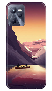 Mountains Boat Mobile Back Case for Realme C35 (Design - 150)