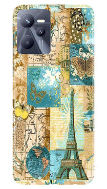 Travel Eiffel Tower Mobile Back Case for Realme C35 (Design - 175)