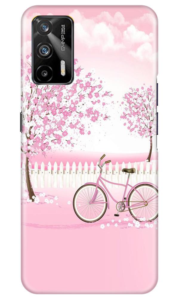Pink Flowers Cycle Case for Realme GT(Design - 102)