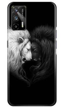 Dark White Lion Mobile Back Case for Realme GT  (Design - 140)