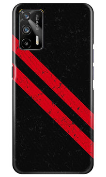 Black Red Pattern Mobile Back Case for Realme GT (Design - 373)