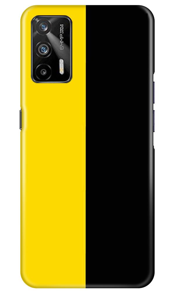 Black Yellow Pattern Mobile Back Case for Realme GT (Design - 397)