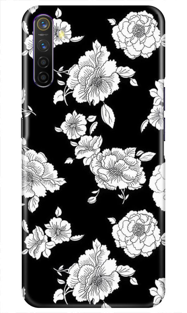White flowers Black Background Case for Realme X2