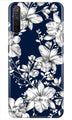 White flowers Blue Background Case for Realme X2